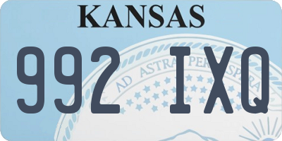 KS license plate 992IXQ