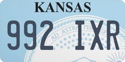 KS license plate 992IXR