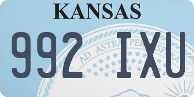 KS license plate 992IXU