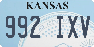 KS license plate 992IXV