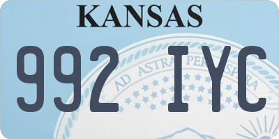 KS license plate 992IYC