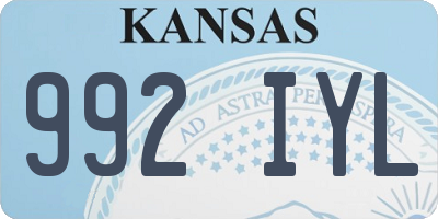 KS license plate 992IYL