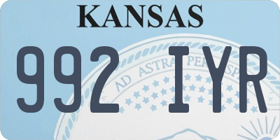 KS license plate 992IYR