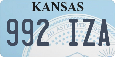 KS license plate 992IZA