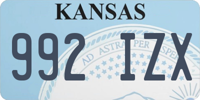 KS license plate 992IZX