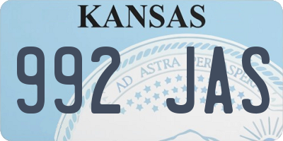KS license plate 992JAS