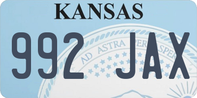 KS license plate 992JAX