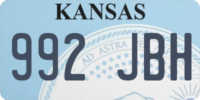 KS license plate 992JBH