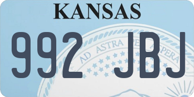 KS license plate 992JBJ