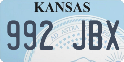 KS license plate 992JBX