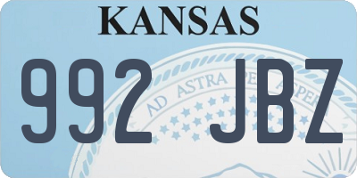 KS license plate 992JBZ