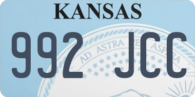 KS license plate 992JCC