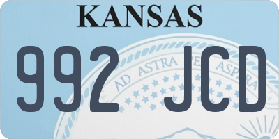 KS license plate 992JCD