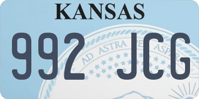 KS license plate 992JCG