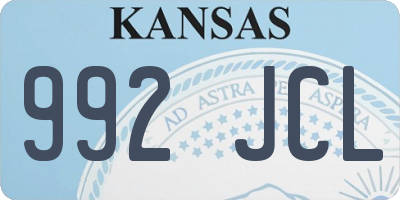 KS license plate 992JCL