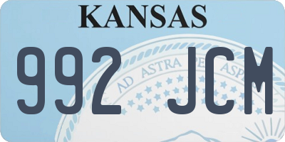 KS license plate 992JCM