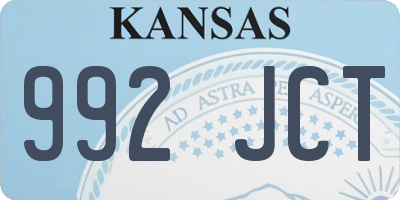 KS license plate 992JCT