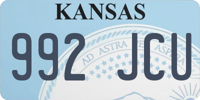 KS license plate 992JCU