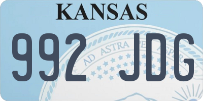 KS license plate 992JDG