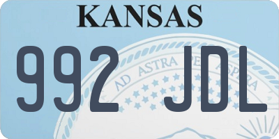 KS license plate 992JDL