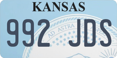 KS license plate 992JDS