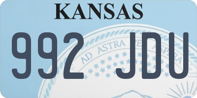 KS license plate 992JDU