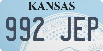 KS license plate 992JEP