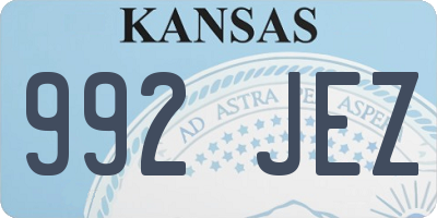 KS license plate 992JEZ