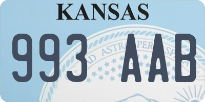 KS license plate 993AAB