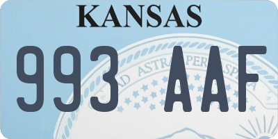 KS license plate 993AAF