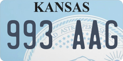 KS license plate 993AAG