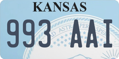 KS license plate 993AAI