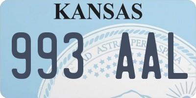 KS license plate 993AAL