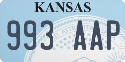 KS license plate 993AAP