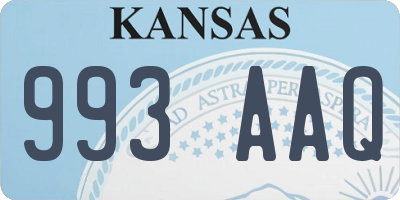 KS license plate 993AAQ