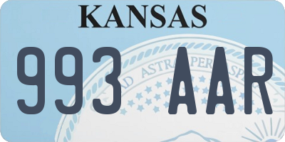 KS license plate 993AAR