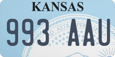 KS license plate 993AAU