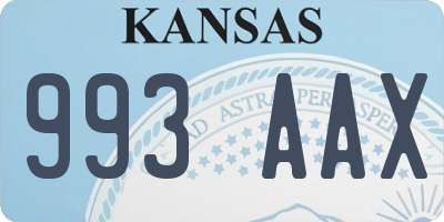 KS license plate 993AAX