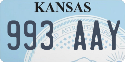 KS license plate 993AAY