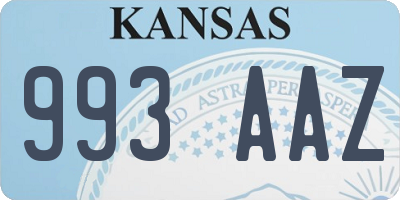 KS license plate 993AAZ