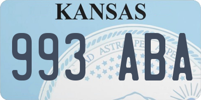 KS license plate 993ABA