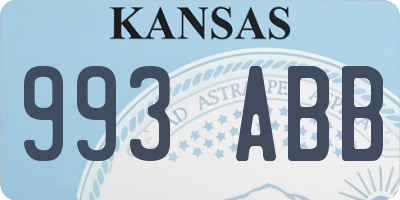 KS license plate 993ABB