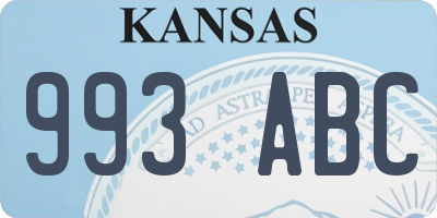 KS license plate 993ABC