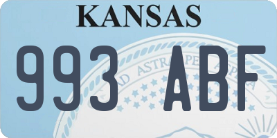 KS license plate 993ABF