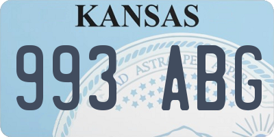 KS license plate 993ABG