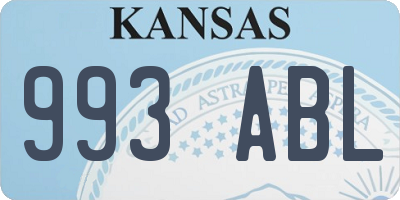 KS license plate 993ABL