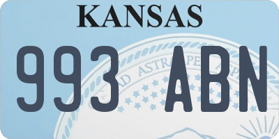 KS license plate 993ABN