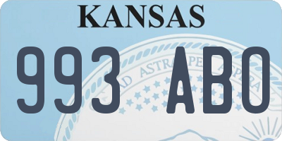 KS license plate 993ABO