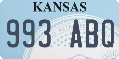 KS license plate 993ABQ