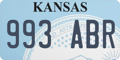 KS license plate 993ABR
